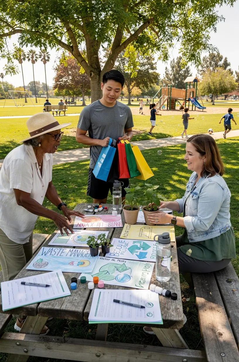 Map of California highlighting various local issues and areas of community engagement